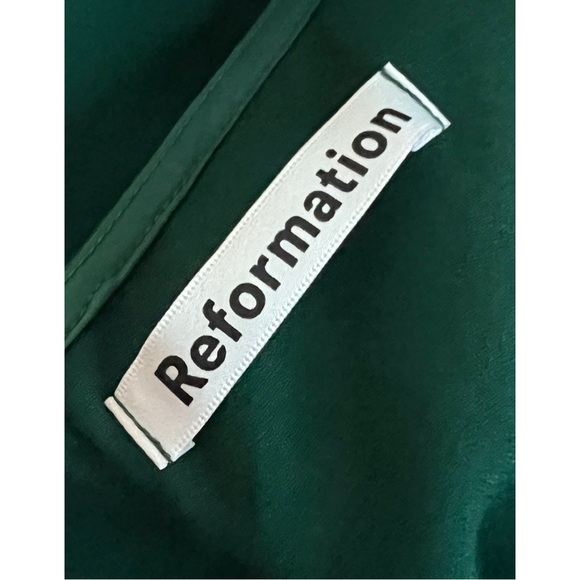 Reformation Dress Midi Emerald Green  Size 2 - Picture 7 of 8